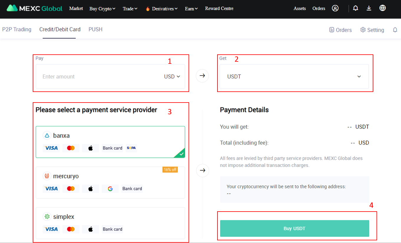MEXC Global - Buy crypto with credit card